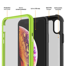 Load image into Gallery viewer, PunkCase iPhone XS Max Case, [Spartan Series] Clear Rugged Heavy Duty Cover W/Built in Screen Protector [Light-Green]
