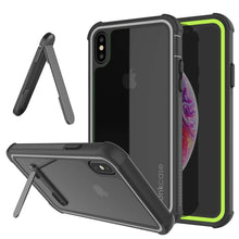 Load image into Gallery viewer, PunkCase iPhone XS Max Case, [Spartan Series] Clear Rugged Heavy Duty Cover W/Built in Screen Protector [Light-Green]
