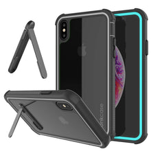 Load image into Gallery viewer, PunkCase iPhone XS Max Case, [Spartan Series] Clear Rugged Heavy Duty Cover W/Built in Screen Protector [Teal]
