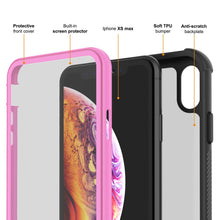 Load image into Gallery viewer, PunkCase iPhone XS Max Case, [Spartan Series] Clear Rugged Heavy Duty Cover W/Built in Screen Protector [Pink]
