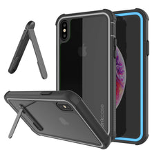 Load image into Gallery viewer, PunkCase iPhone XS Case, [Spartan Series] Clear Rugged Heavy Duty Cover W/Built in Screen Protector [Light-Blue]
