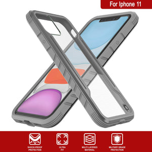 Punkcase iPhone 12 Ravenger Case Protective Military Grade Multilayer Cover [Grey]