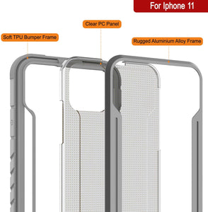 Punkcase iPhone 12 Ravenger Case Protective Military Grade Multilayer Cover [Grey]