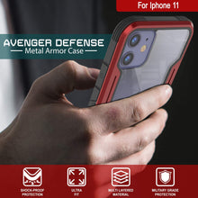 Load image into Gallery viewer, Punkcase iPhone 12 Ravenger Case Protective Military Grade Multilayer Cover [Red]
