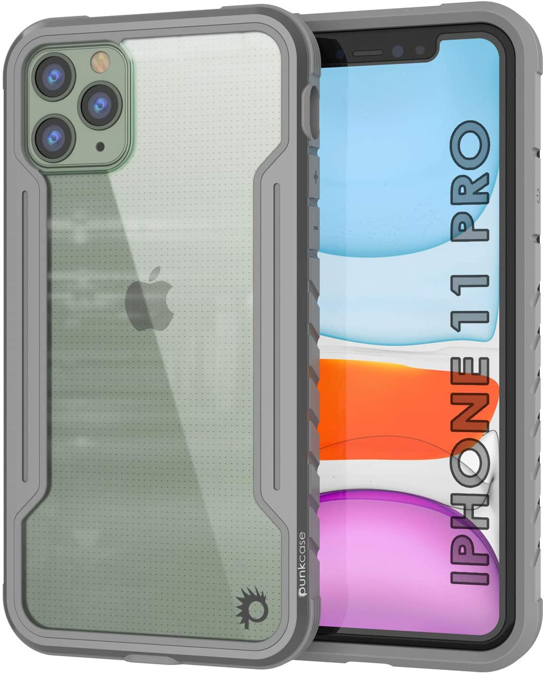 Punkcase iPhone 12 Pro Ravenger Case Protective Military Grade Multilayer Cover [Grey]