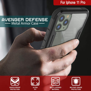 Punkcase iPhone 12 Pro Ravenger Case Protective Military Grade Multilayer Cover [Black]