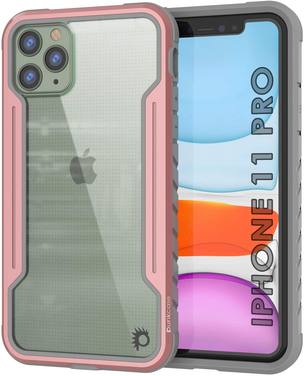 Punkcase iPhone 12 Pro Ravenger Case Protective Military Grade Multilayer Cover [Rose-Gold]