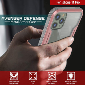 Punkcase iPhone 12 Pro Ravenger Case Protective Military Grade Multilayer Cover [Rose-Gold]