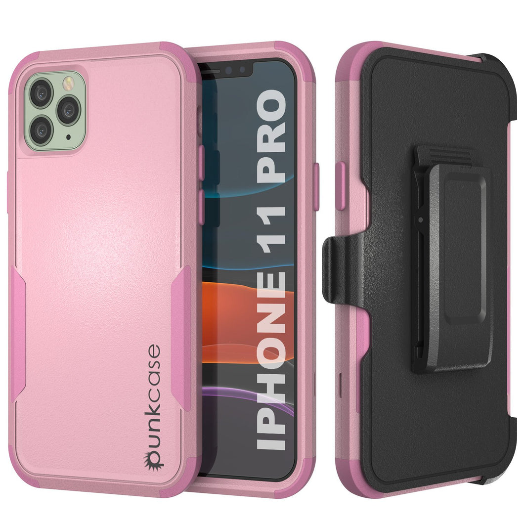 Punkcase for iPhone 11 Pro Belt Clip Multilayer Holster Case [Patron Series] [Pink]