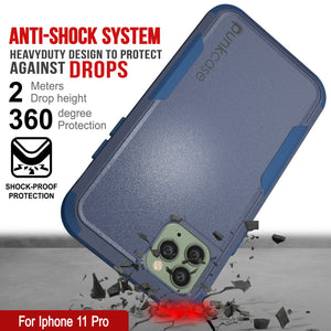 Punkcase for iPhone 11 Pro Belt Clip Multilayer Holster Case [Patron Series] [Navy]