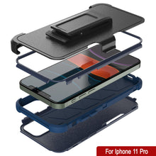 Load image into Gallery viewer, Punkcase for iPhone 11 Pro Belt Clip Multilayer Holster Case [Patron Series] [Navy]
