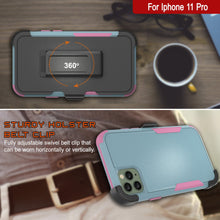 Load image into Gallery viewer, Punkcase for iPhone 11 Pro Belt Clip Multilayer Holster Case [Patron Series] [Mint-Pink]
