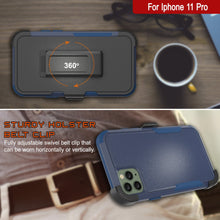 Load image into Gallery viewer, Punkcase for iPhone 11 Pro Belt Clip Multilayer Holster Case [Patron Series] [Navy]
