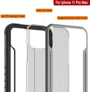 Punkcase iPhone 12 Pro Max Ravenger Case Protective Military Grade Multilayer Cover [Grey-Black]