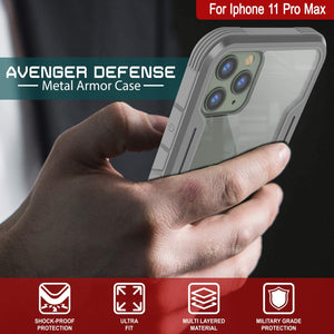 Punkcase iPhone 12 Pro Max Ravenger Case Protective Military Grade Multilayer Cover [Grey]