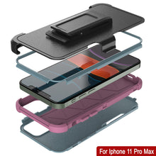 Load image into Gallery viewer, Punkcase for iPhone 11 Pro Max Belt Clip Multilayer Holster Case [Patron Series] [Mint-Pink]

