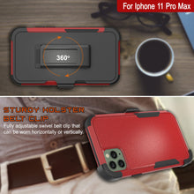 Load image into Gallery viewer, Punkcase for iPhone 11 Pro Max Belt Clip Multilayer Holster Case [Patron Series] [Red-Black]
