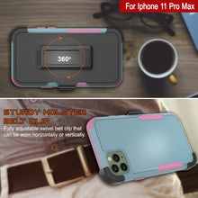 Load image into Gallery viewer, Punkcase for iPhone 11 Pro Max Belt Clip Multilayer Holster Case [Patron Series] [Mint-Pink]
