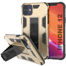 Load image into Gallery viewer, Punkcase iPhone 12 Case [ArmorShield Series] Military Style Protective Dual Layer Case Gold
