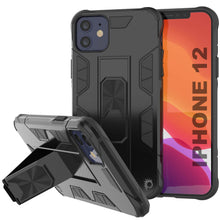 Load image into Gallery viewer, Punkcase iPhone 12 Case [ArmorShield Series] Military Style Protective Dual Layer Case Black
