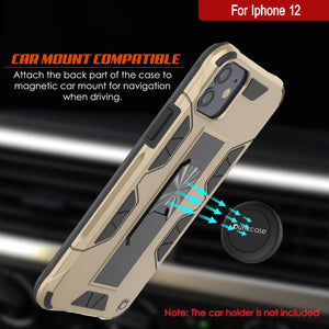 Punkcase iPhone 12 Case [ArmorShield Series] Military Style Protective Dual Layer Case Gold