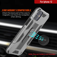 Load image into Gallery viewer, Punkcase iPhone 12 Case [ArmorShield Series] Military Style Protective Dual Layer Case Silver
