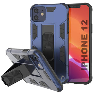 Punkcase iPhone 12 Case [ArmorShield Series] Military Style Protective Dual Layer Case Navy-Blue