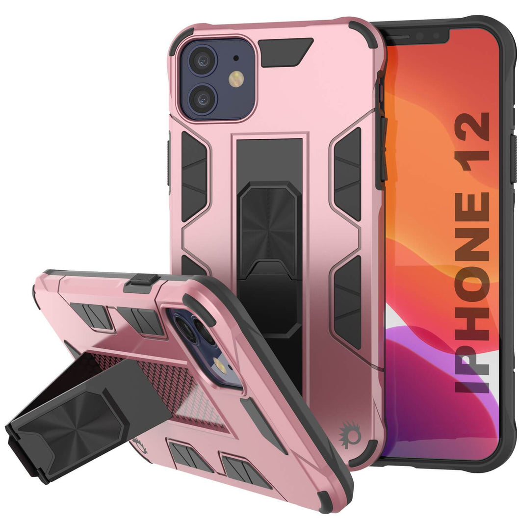 Punkcase iPhone 12 Case [ArmorShield Series] Military Style Protective Dual Layer Case Rose-Gold