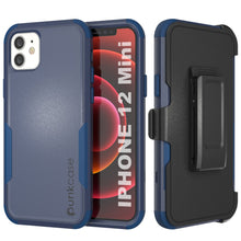 Load image into Gallery viewer, Punkcase for iPhone 12 Mini Belt Clip Multilayer Holster Case [Patron Series] [Navy]

