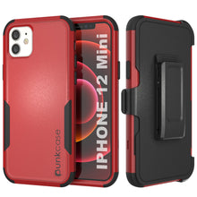 Load image into Gallery viewer, Punkcase for iPhone 12 Mini Belt Clip Multilayer Holster Case [Patron Series] [Red-Black]
