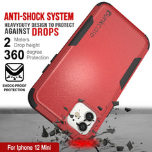 Load image into Gallery viewer, Punkcase for iPhone 12 Mini Belt Clip Multilayer Holster Case [Patron Series] [Red-Black]
