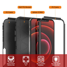 Load image into Gallery viewer, Punkcase for iPhone 12 Mini Belt Clip Multilayer Holster Case [Patron Series] [Black]
