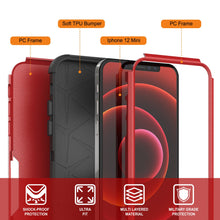 Load image into Gallery viewer, Punkcase for iPhone 12 Mini Belt Clip Multilayer Holster Case [Patron Series] [Red-Black]
