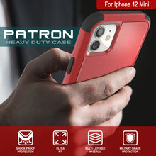 Load image into Gallery viewer, Punkcase for iPhone 12 Mini Belt Clip Multilayer Holster Case [Patron Series] [Red-Black]

