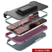 Load image into Gallery viewer, Punkcase for iPhone 12 Mini Belt Clip Multilayer Holster Case [Patron Series] [Mint-Pink]
