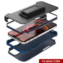 Load image into Gallery viewer, Punkcase for iPhone 12 Mini Belt Clip Multilayer Holster Case [Patron Series] [Navy]
