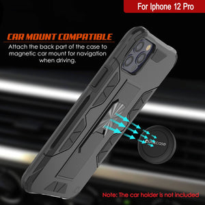 Punkcase iPhone 12 Pro Case [ArmorShield Series] Military Style Protective Dual Layer Case Black