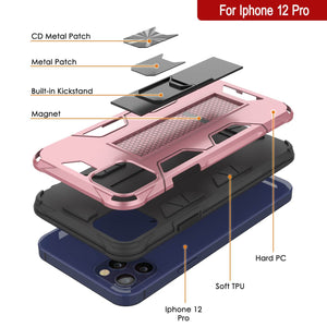 Punkcase iPhone 12 Pro Case [ArmorShield Series] Military Style Protective Dual Layer Case Rose-Gold