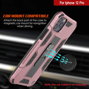 Punkcase iPhone 12 Pro Case [ArmorShield Series] Military Style Protective Dual Layer Case Rose-Gold