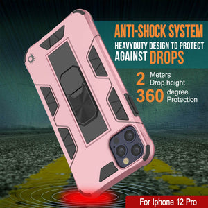 Punkcase iPhone 12 Pro Case [ArmorShield Series] Military Style Protective Dual Layer Case Rose-Gold