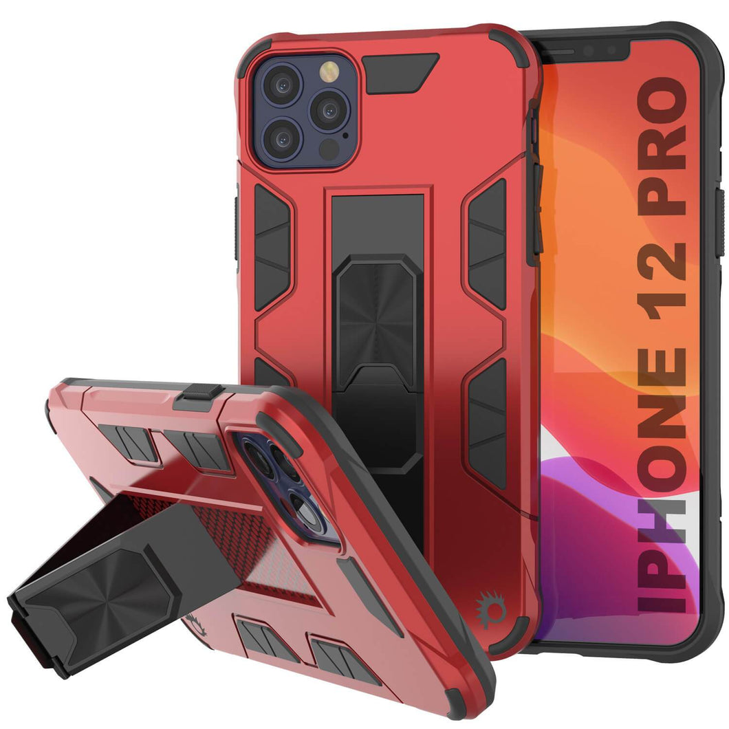 Punkcase iPhone 12 Pro Case [ArmorShield Series] Military Style Protective Dual Layer Case Red