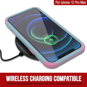 Punkcase for iPhone 12 Pro Max Belt Clip Multilayer Holster Case [Patron Series] [Mint-Pink]