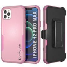 Load image into Gallery viewer, Punkcase for iPhone 12 Pro Max Belt Clip Multilayer Holster Case [Patron Series] [Pink]
