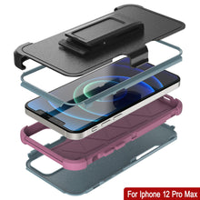 Load image into Gallery viewer, Punkcase for iPhone 12 Pro Max Belt Clip Multilayer Holster Case [Patron Series] [Mint-Pink]

