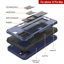 Load image into Gallery viewer, Punkcase iPhone 12 Pro Max Case [ArmorShield Series] Military Style Protective Dual Layer Case Navy-Blue

