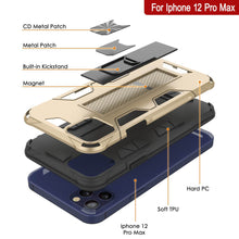 Load image into Gallery viewer, Punkcase iPhone 12 Pro Max Case [ArmorShield Series] Military Style Protective Dual Layer Case Gold
