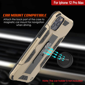 Punkcase iPhone 12 Pro Max Case [ArmorShield Series] Military Style Protective Dual Layer Case Gold