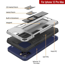 Load image into Gallery viewer, Punkcase iPhone 12 Pro Max Case [ArmorShield Series] Military Style Protective Dual Layer Case Silver
