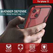Load image into Gallery viewer, Punkcase iPhone 13 Ravenger Case Protective Military Grade Multilayer Cover [Red]
