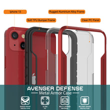 Load image into Gallery viewer, Punkcase iPhone 13 Ravenger Case Protective Military Grade Multilayer Cover [Red]
